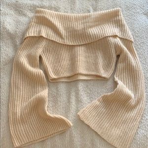 off the shoulder flare sleeve sweater